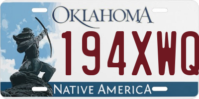 OK license plate 194XWQ