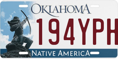 OK license plate 194YPH