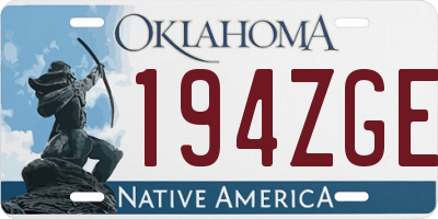OK license plate 194ZGE
