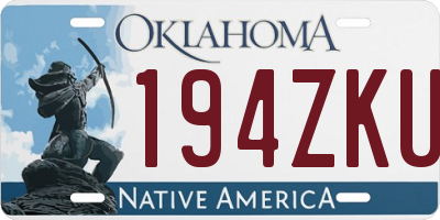 OK license plate 194ZKU