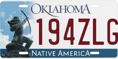 OK license plate 194ZLG