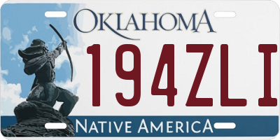 OK license plate 194ZLI