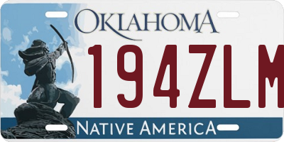 OK license plate 194ZLM