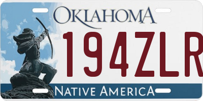 OK license plate 194ZLR