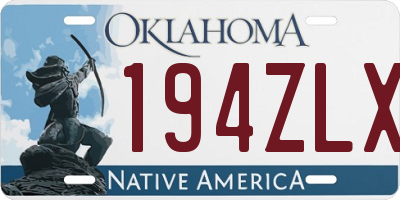 OK license plate 194ZLX