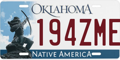 OK license plate 194ZME