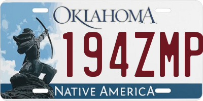 OK license plate 194ZMP