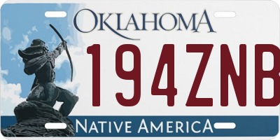 OK license plate 194ZNB
