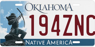 OK license plate 194ZNC
