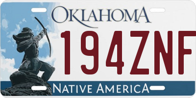 OK license plate 194ZNF