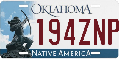OK license plate 194ZNP
