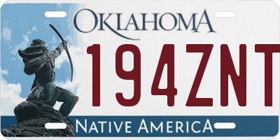 OK license plate 194ZNT