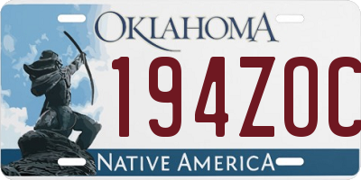 OK license plate 194ZOC