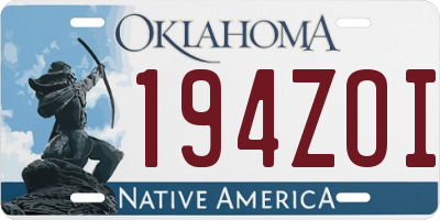 OK license plate 194ZOI