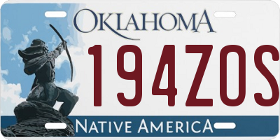 OK license plate 194ZOS