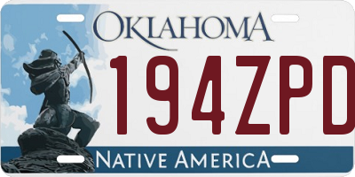 OK license plate 194ZPD