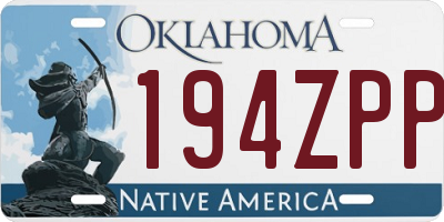 OK license plate 194ZPP