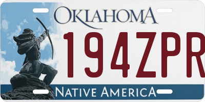 OK license plate 194ZPR