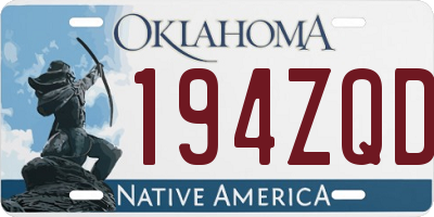 OK license plate 194ZQD