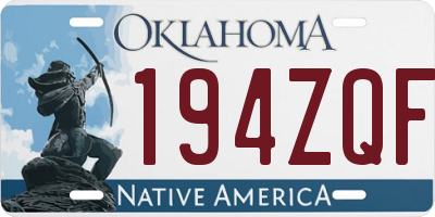 OK license plate 194ZQF