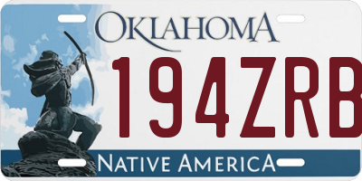 OK license plate 194ZRB