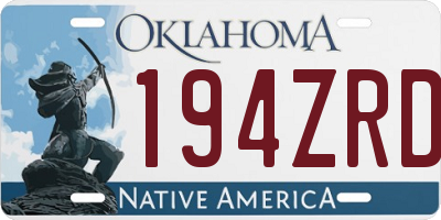 OK license plate 194ZRD