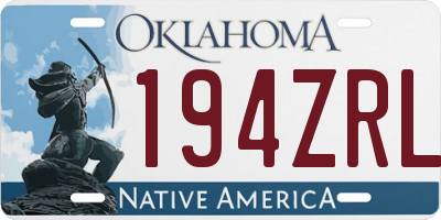 OK license plate 194ZRL