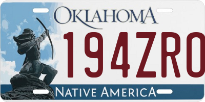 OK license plate 194ZRO