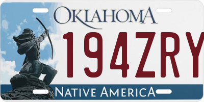 OK license plate 194ZRY