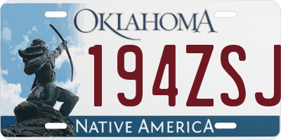 OK license plate 194ZSJ