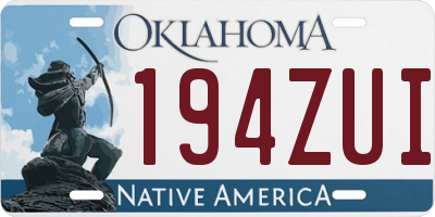 OK license plate 194ZUI