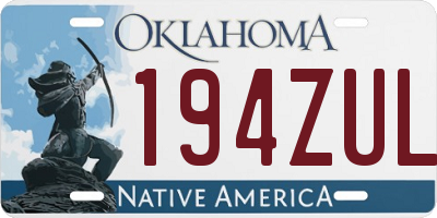 OK license plate 194ZUL