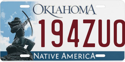 OK license plate 194ZUO