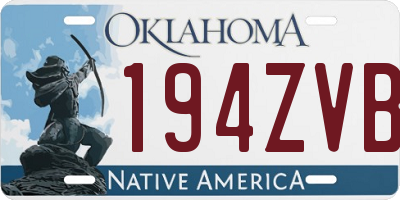 OK license plate 194ZVB