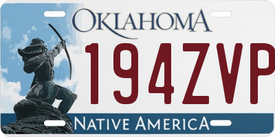 OK license plate 194ZVP