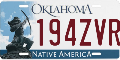 OK license plate 194ZVR
