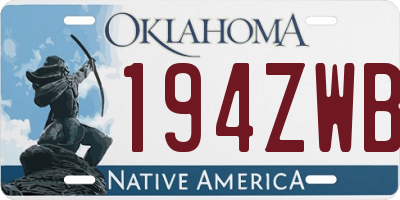 OK license plate 194ZWB
