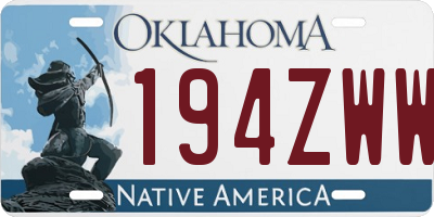 OK license plate 194ZWW