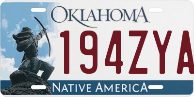 OK license plate 194ZYA