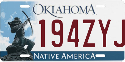 OK license plate 194ZYJ