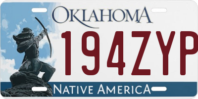 OK license plate 194ZYP