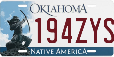 OK license plate 194ZYS