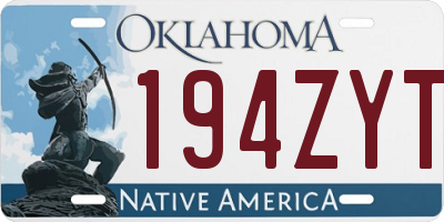 OK license plate 194ZYT