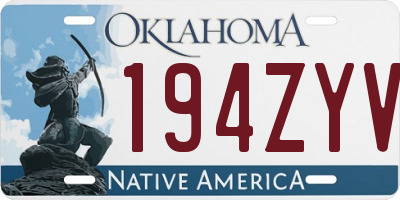 OK license plate 194ZYV