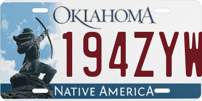 OK license plate 194ZYW