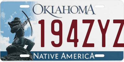 OK license plate 194ZYZ