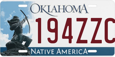 OK license plate 194ZZC