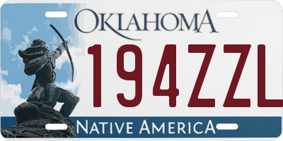 OK license plate 194ZZL