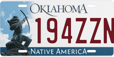 OK license plate 194ZZN