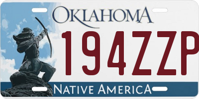 OK license plate 194ZZP